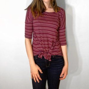 PINK ROSE long sleeve t-shirt red white stripes